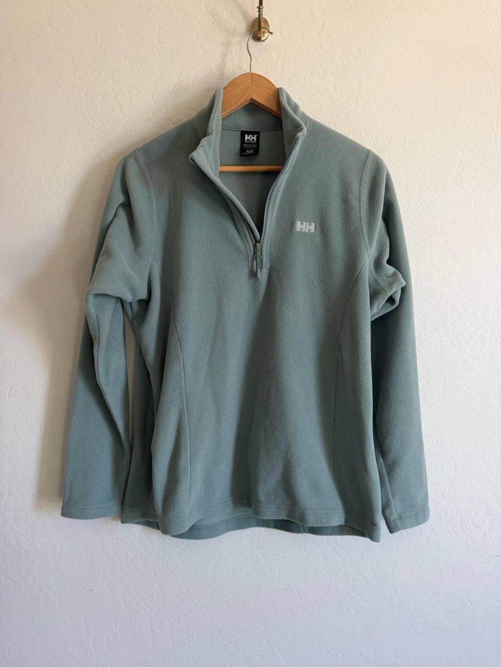 Helly Hansen Sage Green Polartec 1/2 Zip Lightweight Fleece Pullover XL